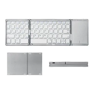 Foldable BT Keyboard Rechargeable Mini USB Wired Keyboard with Touchpad Mouse - Picture 1 of 14