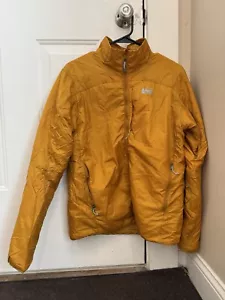 REI Flash Insulated Jacket Gold Hiking Full Zip Puffer Men's Size Small $149 - Picture 1 of 10