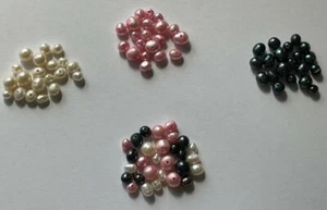 20 x Drilled Baroque Nugget Freshwater Pearls Mixed 3-6mm WHITE, PINK or BLACK - Picture 1 of 5