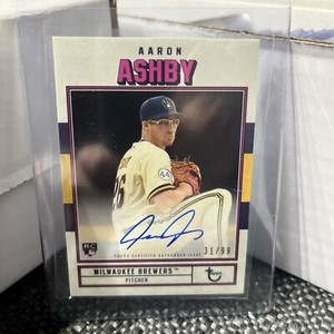 2022 Topps Brooklyn Collection RC Auto Aaron Ashby Milwaukee Brewers #/99