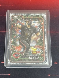 Árbol de vacaciones Spencer Steer 2024 Topps Holiday #H112 paralelo Cincinnati Reds - Imagen 1 de 2
