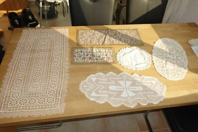 9 antike Tischdecken Spitze Deko Tisch Decke rund rechteckig Spitzendeckchen - Bild 1 von 4