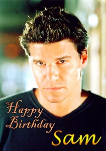 PERSONALISIERTE Grußkarte Engel David Boreanaz Buffy Vampirjäger Geburtstag - Bild 1 von 5