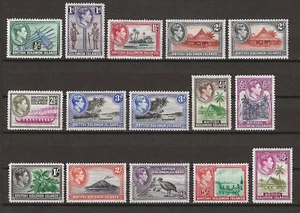 Britische Salomonen 1939/51 SG 60/72 + 63a/65a postfrisch - Bild 1 von 2