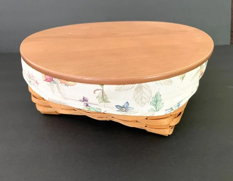 Vintage Longaberger Basket with Removable Serving Tray & Lid! Cover