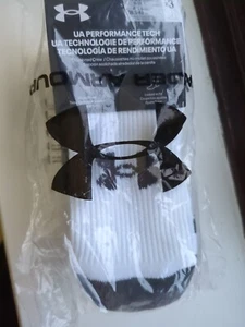 Under Armour Performance Tech 3 Pack Mid Crew Socks Bnwt Support - Picture 1 of 3
