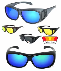 1 o 2 pares de gafas de sol FIT OVER cubierta de lente polarizada gafas Rx protección UV - Imagen 1 de 30
