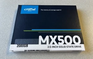 Crucial MX500 2TB 3D NAND SATA 2.5 Inch Internal SSD - New in Factory Seal - Picture 1 of 2