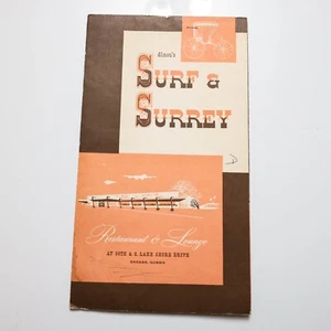 Vintage Dinou's Surf & Surrey Restaurant Menu Lake Shore Drive Chicago 1961 - Picture 1 of 7