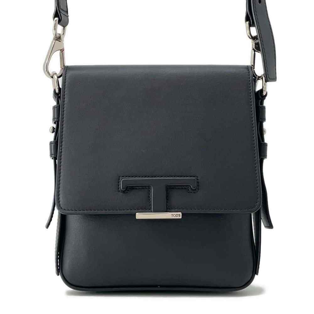 【関税＆送料込み】Tod'S Black Leather Satchel Woman BLACK Tod's Di Bag in Leather Large
