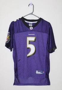 REEBOK NFL Equipment Baltimore Ravens Joe Flacco #5 Youth Large 14-16 Jersey VTG - Picture 1 of 5