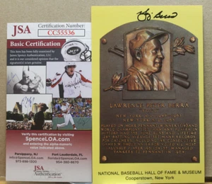 TARJETA POSTAL PLACA DORADA SALÓN DE LA FAMA "YOGI BERRA" (JSA) - Imagen 1 de 2