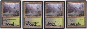 MTG Llanowar Wastes Apocalypse (Chinese) Non Foil x4 SIGNED By Rob Alexander - Picture 1 of 2