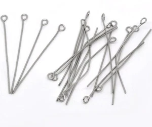 Lote De 150 Clavos Puntas Ojo 34 X 0,7MM Plateadas Oscuro Cuentas Joyas Creación - Foto 1 di 1