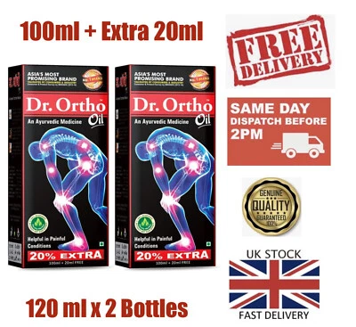 DR ORTHO 🇬🇧 120 ml x 2 Dr. Ortho Oil Ayurvedic Oil Muscles Back Knee Joint Neck Pain