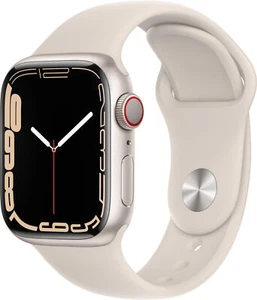 Apple Watch Gen 7 Series 7 Cell 45mm Starlight Aluminum - Starlight Sport Band - Photo 1 sur 1