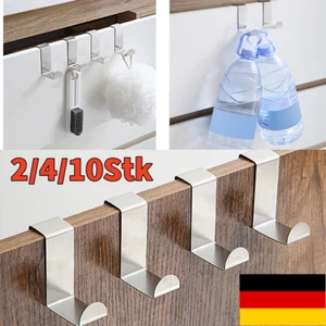DE Türhaken Edelstahl Türgarderobe Kleiderhaken,Tür Garderobe Haken ohne Bohren - Picture 1 of 18