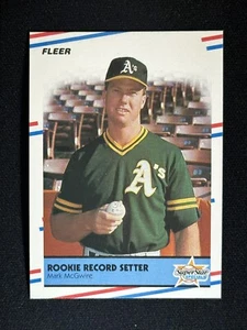 1988 Fleer Mark McGwire #629 Rookie Record Baseball Card Oakland Athletics A’s - Picture 1 of 2