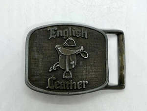 Vintage Original English Leather Belt Buckle w/ English Saddle - Picture 1 of 3