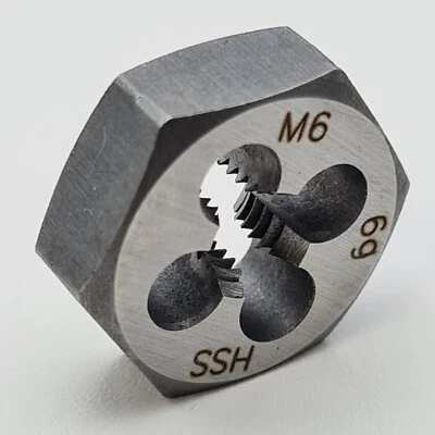 Schneideisen M6 Sechskant Gewindeschneider Schneidmutter Außengewinde HSS - Bild 1 von 3