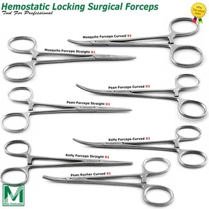 Hemostat Artery Surgical Forceps Veterinary Locking Clamp Pliers Tissue Suturing - Picture 1 of 18