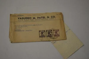 1947 TELEGRAMMA CATENA LETTERA DA BOMBAY ALL'ISOLA DELLE FILIPPINE VIA HONG KONG - Foto 1 di 7