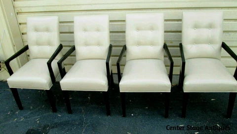 55577 SET OF 4 LEATHER? BERGERE OFFICE DINING CHAIR S   ARMCHAIR S Cover