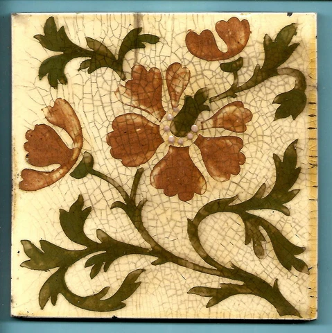 Antique Barbotine Tile C1890 Cover