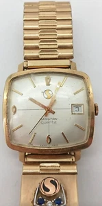 Vintage Hamilton Swiss Gold Filled Watch w/ 10K Emblem Diamond & Sapphire 984078 - Picture 1 of 6