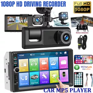 Telecamera registratore cruscotto auto 3 obiettivi/7" 2Din touch screen autoradio stereo lettore MP5 - Foto 1 di 46