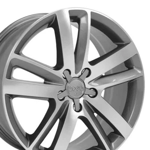 20x9 Fits Audi Q7 Style 5x130 Gunmetal Machined Rim AU20 Hollander 58862 - Picture 1 of 5