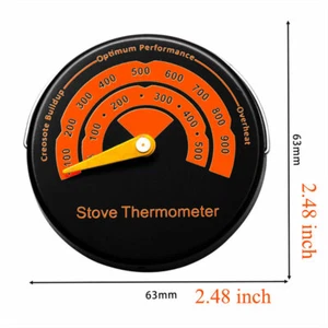 Stove Flue Pipe Thermometer Wood Burner Solid Fuel Magnetic Temperature #SH - Picture 1 of 12