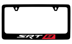 Chrysler SRT-8 Black Coated Brass Metal License Plate Frame Holder - Picture 1 of 1