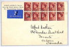 GB KEVIII BLOCK{10} Air Cover PAN-AM FIRST FLIGHT CANADA Shediac 1939 CDS YW105