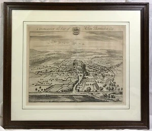 Antigua impresión CIRENCESTER, el asiento de Allen Bathurst, Gloucestershire, KIP, 1712 - Imagen 1 de 11