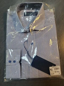Jonathon Charles Blue Striped Long Sleeve Shirt, 16.5" BNWT RRP £45 - Picture 1 of 2