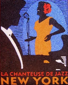 New York Jazz - Vintage Framed Print - Art Deco Canvas - (36" x 24") - Picture 1 of 5