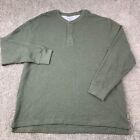 RedHead Pullover Waffle Knit Henley Shirt Men's Size 2XL Green Long Sleeve