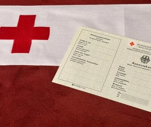 Militär Lazarett BRD Blanko Ausweiskarte Armbinde Rot Kreuz Armee Krankenhaus - Bild 1 von 9