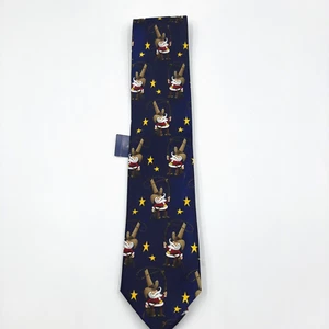 John Ashford Men's Neck Tie One Size Rodeo Santa Claus Cowboy Christmas Blue $39 - Picture 1 of 4