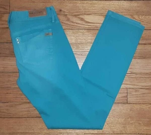 Pantalones de mezclilla ajustados ajustados Divine Rights of Denim talla 27 27x29 verde p3287 - Imagen 1 de 12