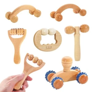 Strumento massaggio trigger punto massaggiatore muscolo rullo bastoncini legno rullo massaggio - Foto 1 di 19