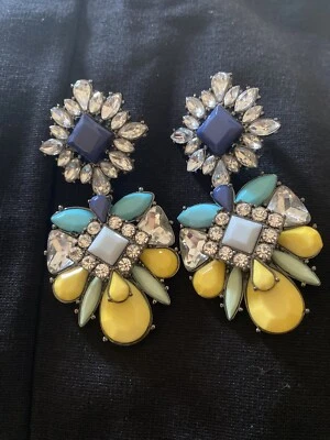 Pendientes Anthropologie, Cristal Amarillo/Azul Match Tabitha Pergamino Azul Foto 1 de 4