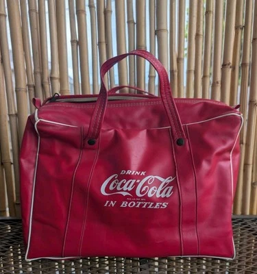 Vintage Anos 50 Bebida Coca-Cola em Garrafas Refrigerador de Piquenique Saco de Duffle - Imagem 1 de 4