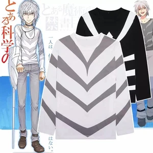 Toaru Majutsu Cosplay T shirt TEE Scientific Railgun Long Sleeves Pure Cotton - Foto 1 di 8