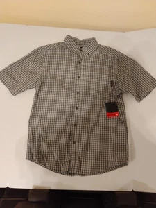 Wolverine Gray Plaid Shirt Med Oxford Collar Short Sleeve Mens New With Tags(78) - Picture 1 of 10