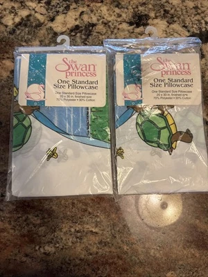 Rare 1994 Swan Princess Pillowcases Set of Two Standard Size In Original Package - Image 1 of 4
