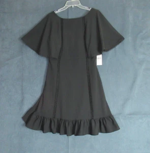 Nanette Lepore Kleid Damen 8 schwarz Häkel Gypsy Rose dunkel Romantik bescheiden neu mit Etikett - Bild 1 von 10