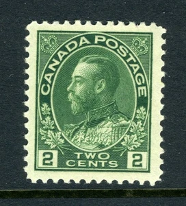 CANADA Scott 107 - LH - 2¢ Yellow Green George V Admiral Issue (.012) - Picture 1 of 2