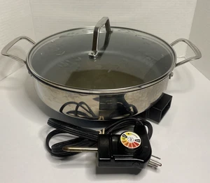 Princess House Culinario 12" Electric Skillet 18/10 Stainless Steel Etched - Picture 1 of 18